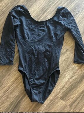 Ballet Rosa Black 3/4 Sleeve Leotard